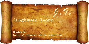 Jungbauer Ivonn névjegykártya